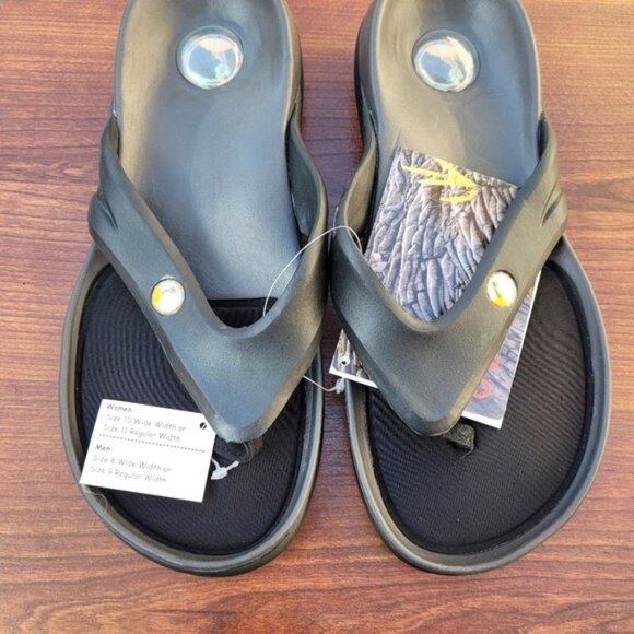 Hawaiian Jellys Ultra Comfort O'o Black Lava  Unisex Flip Flop Sandal Sz… - Picture 3 of 16